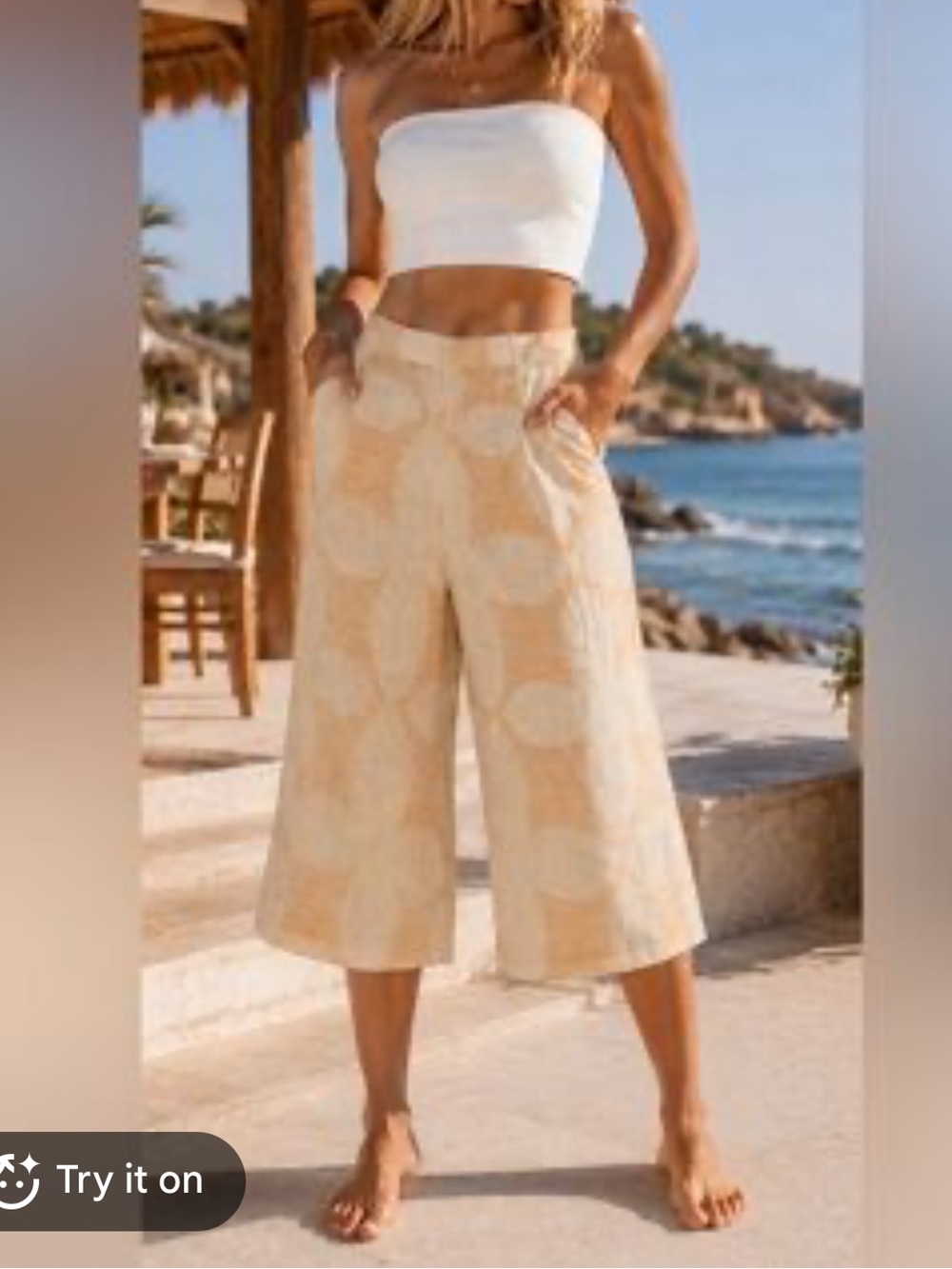 Joie - Linen Wide-Leg Crop Pants bottoms